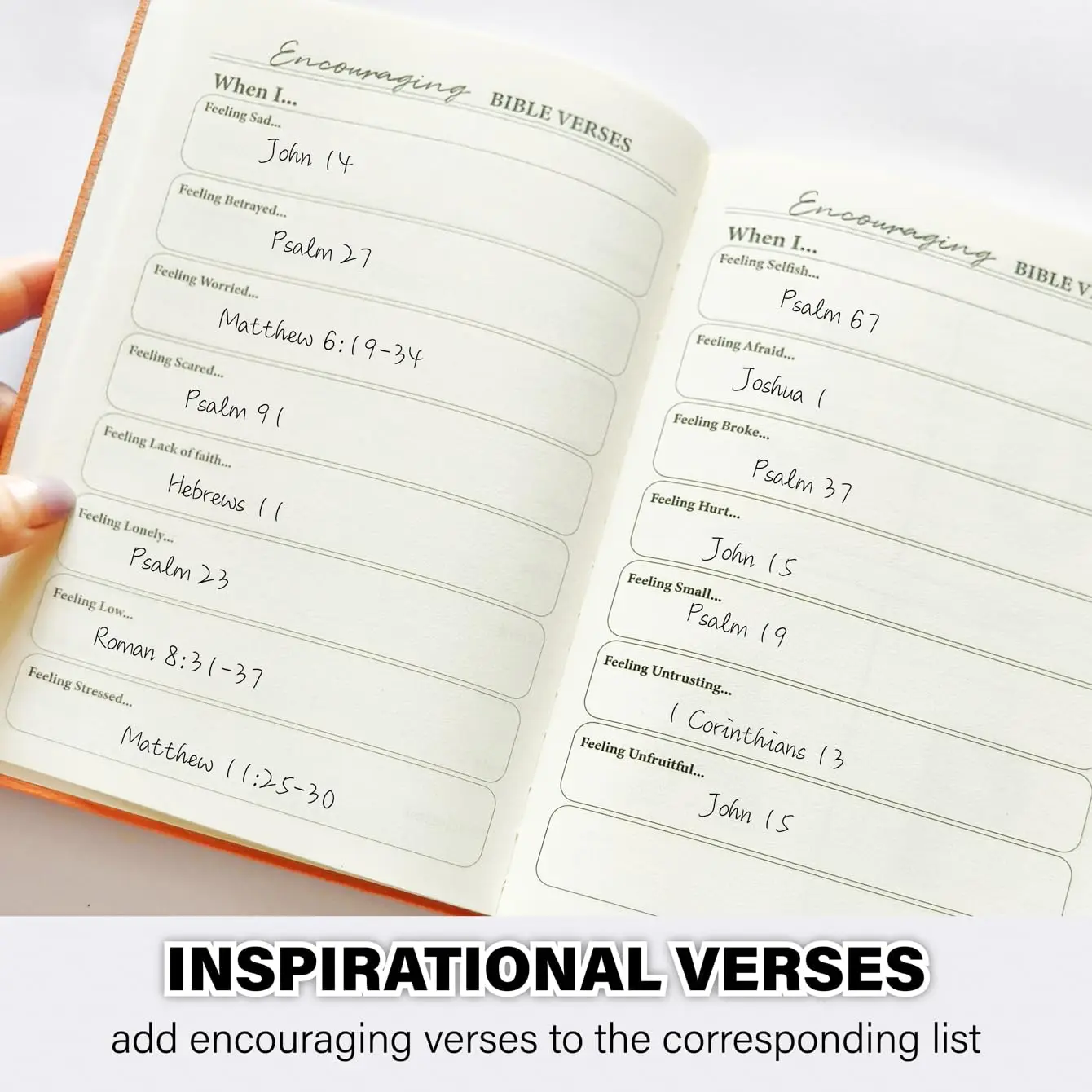 Bible Study Journal Embossed Lettering Hardcover Christian Devotional Notebook with Ribbon Marker view 3