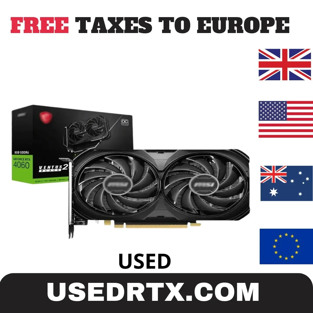 2024 USED GeForce RTX 4060 VENTUS 2X BLACK 8G OC Gaming Graphics Card 8G GDDR6 128-bit PCI-E 4.0x8 HDMI DP 8Pin Desktop