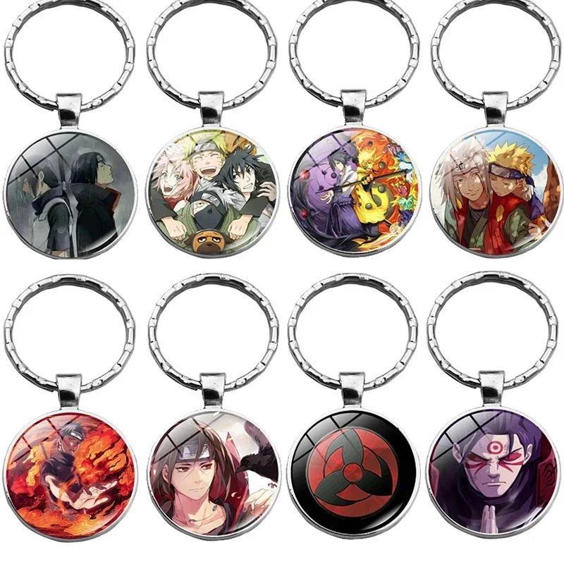 Anime Naruto Shippuden porte-clés anneau jouet dessins animés Cabochon Uchiha Itachi porte-clés accessoires pendentif jouets pour enfants cadeaux
