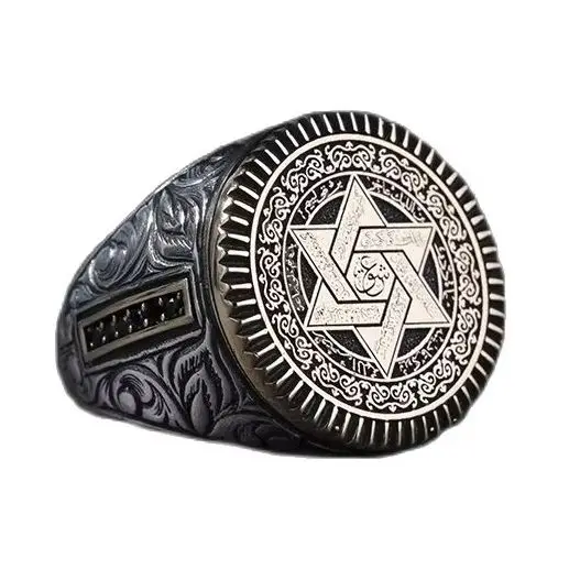 

Love Seal Adjustable 925 Sterling Silver Men's Ring Ottoman Turkish Handmade Protection Unique Valenitines Day Gift For Him