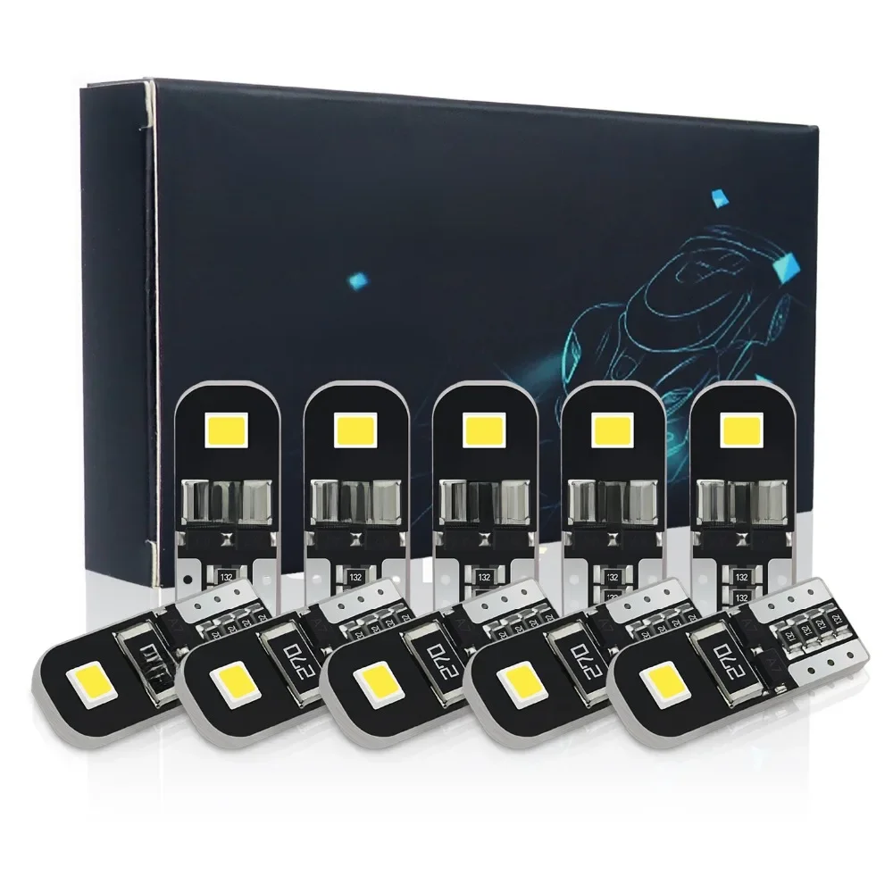 10szt W5W T10 LED Canbus Żarówki do Audi BMW VW Mercedes Samochodowe światło wewnętrzne Lampka bagażnika Automatyczne światła bez błędów 12V — zdjęcie 2