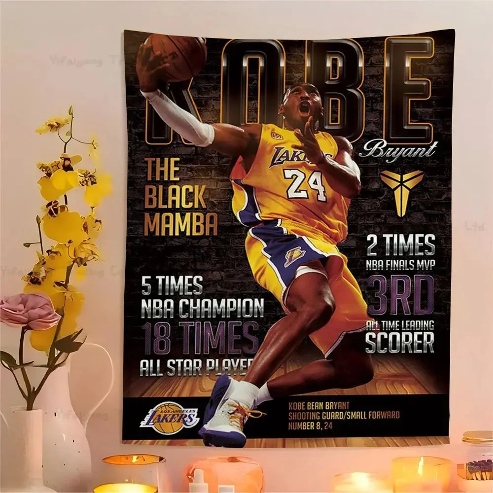Tapiz bohemio de Mamba negro para colgar en la pared de Kobe Bryant, decoración conmemorativa de estrella de baloncesto, regalo de seguidor de estilo Hippie para el hogar y el dormitorio