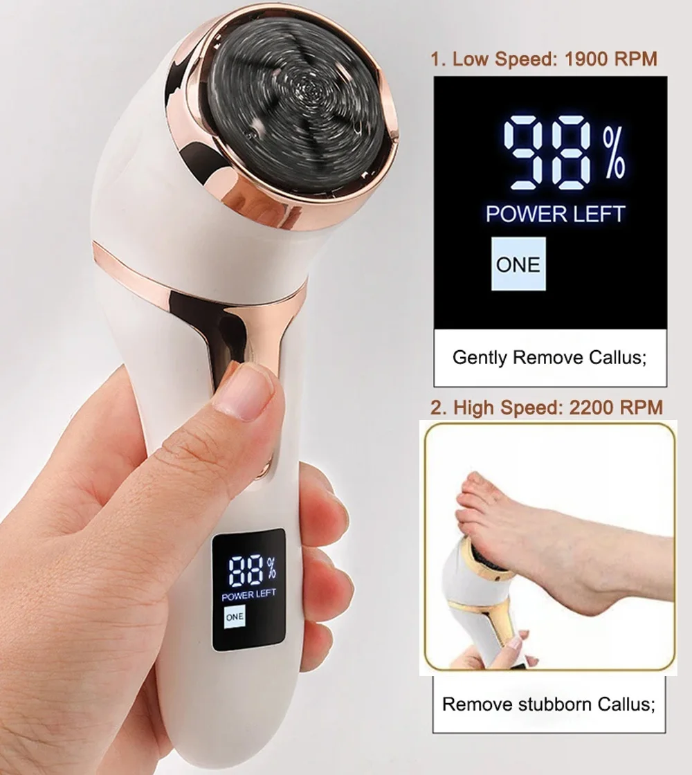 Herramientas Eléctricas Duraderas para el Cuidado de los Pies, Removedor de Callosidades y Piel Muerta para Talones, Limas para Pies, Máquina de Limpieza y Cuidado de Pies