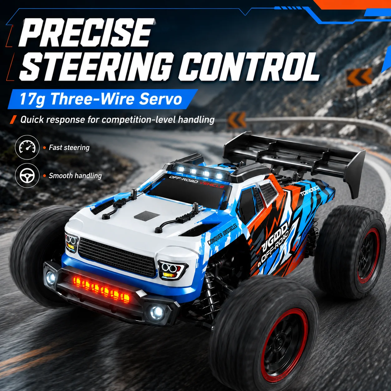 Image of ZNLYRION 1:16 4WD RC Offroad-Auto SG316 80KM/H Hochgeschwindigkeits-2,4G-Ferngesteuerter Monster-Truck mit LED-Lichtern