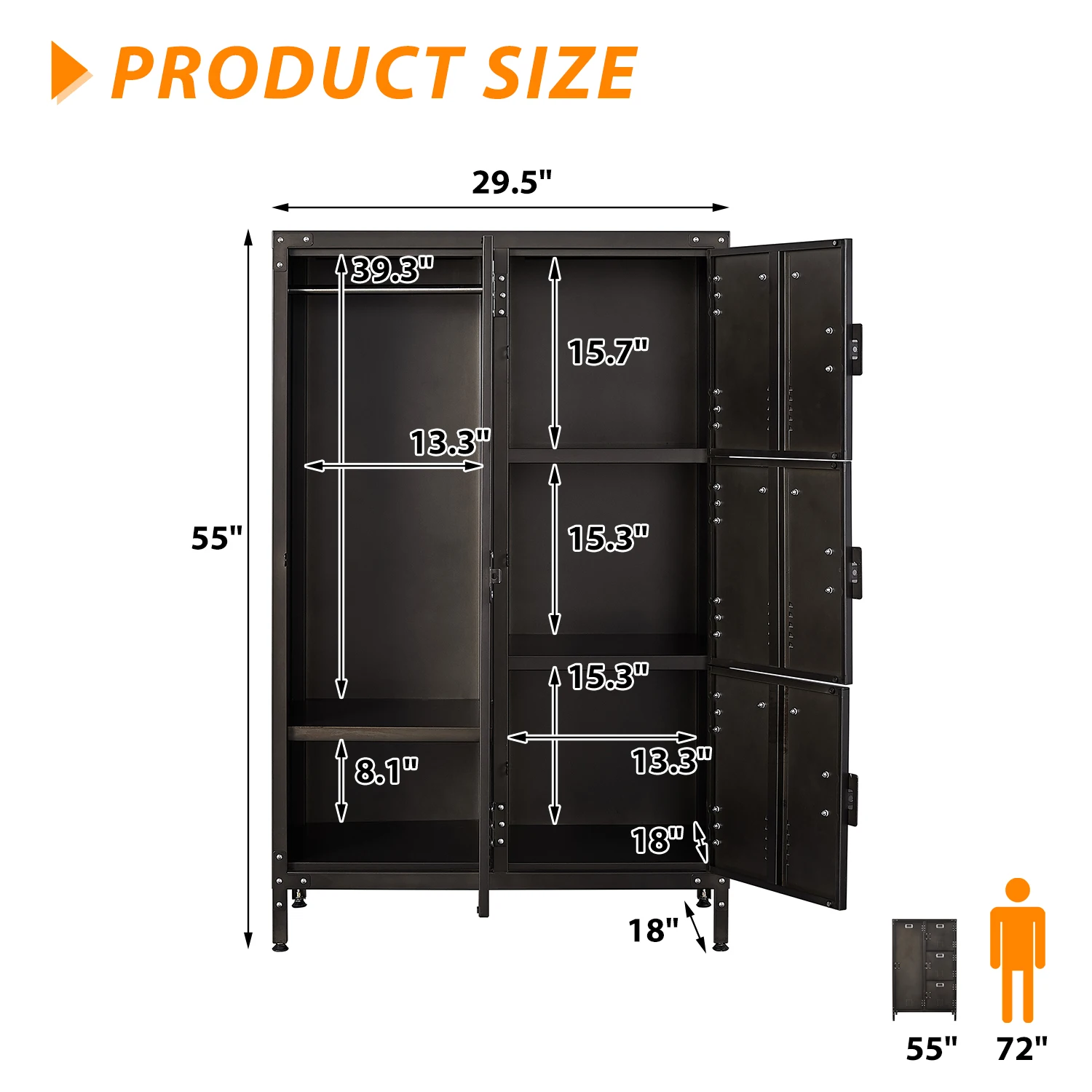 [Flash Sale]Metal Storage Locker Lockable Employees Metal Locker with 4/6 Doors Black[US-Stock]