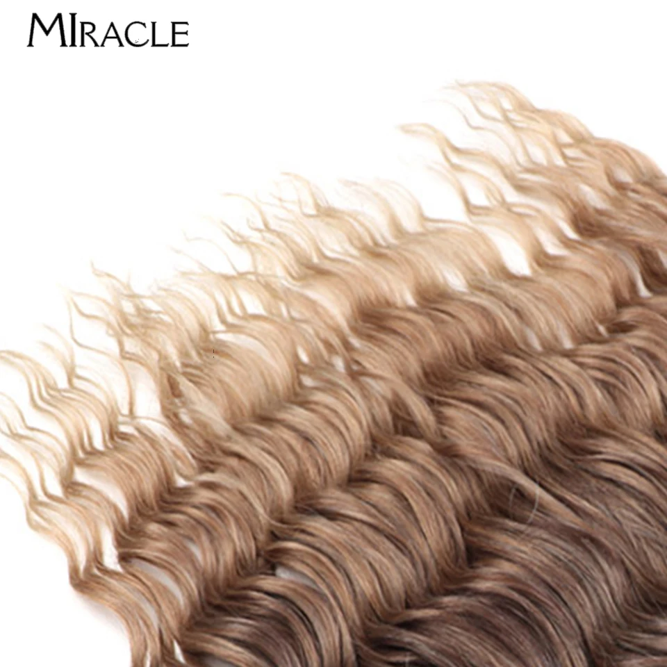 Miracle 24 ''Ocean Wave Vlechten Hair Extensions Gehaakte Vlechten Synthetische Haarkrul Ombre Krullend Blond Water Wave Nephaar