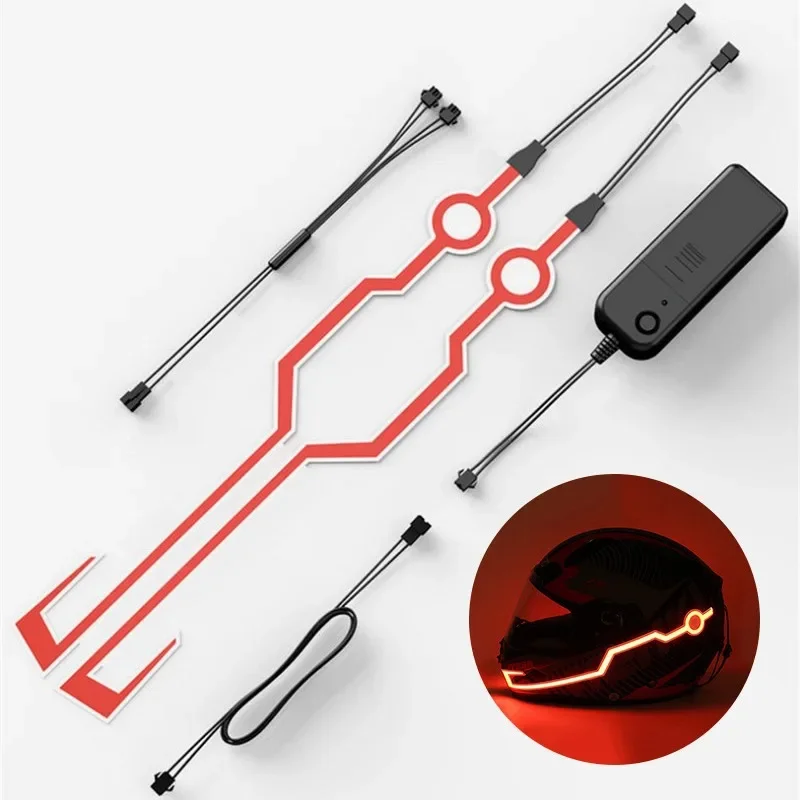 AliExpress Cycling Motorcycle Helmet LED Cold Light Self-adhesive Reflective Luminous Sticker Strip Modified Waterproof Decoration