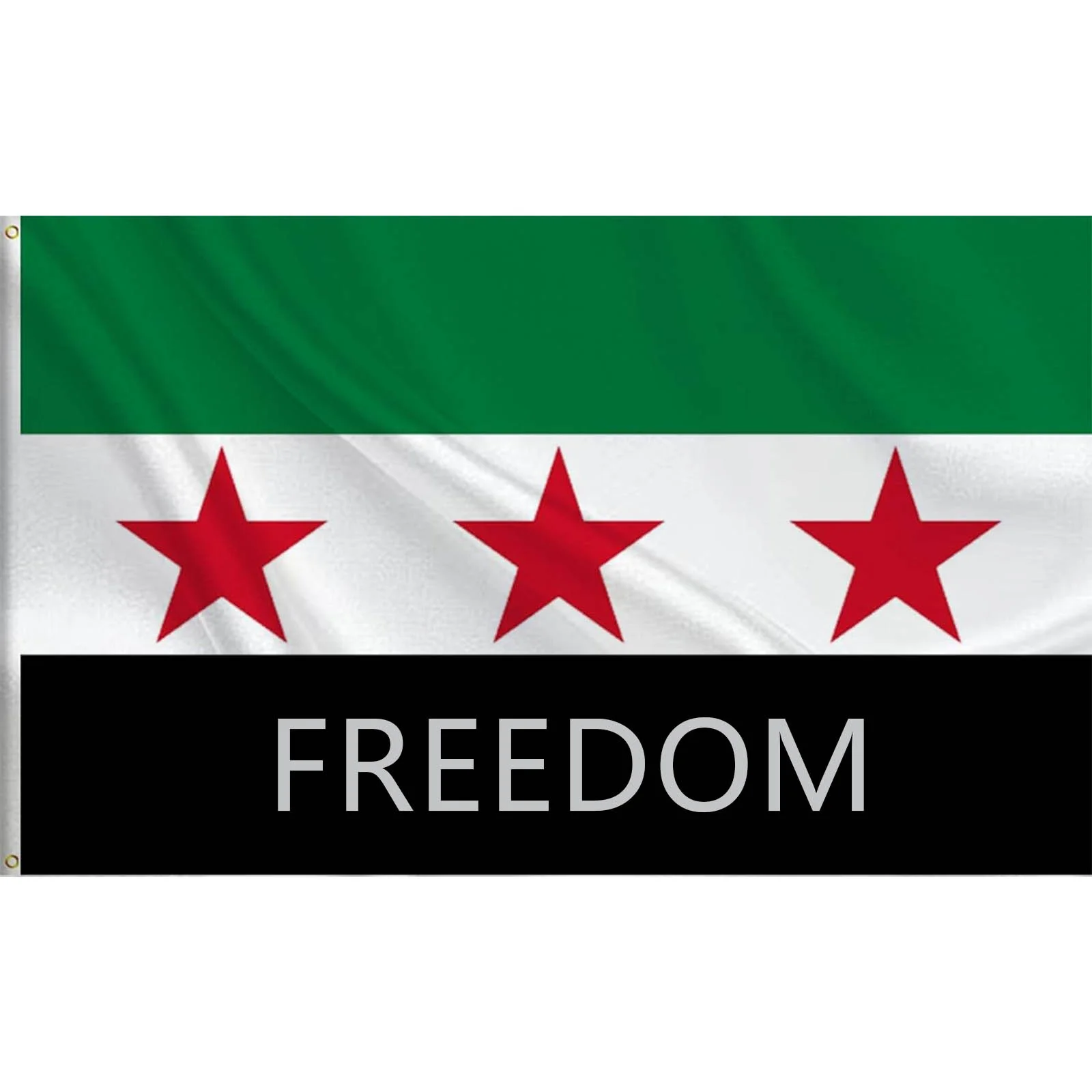 New Freedom Syria Flag 90*150cm The Syrian Arab Republic three Star syrian revolution flag