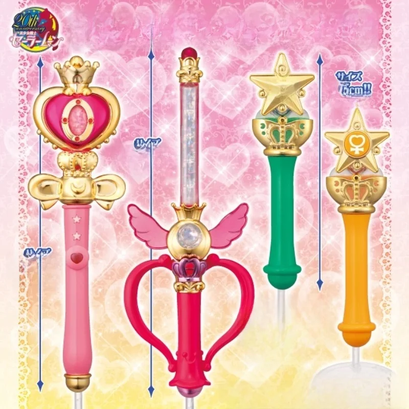 Bandai Sailor Moon Gashapon transfiguracja Anime rysunek pcv magiczna różdżka berło kolekcje zabawki Model lalki dla dzieci prezenty dla dziewczynek — zdjęcie 2