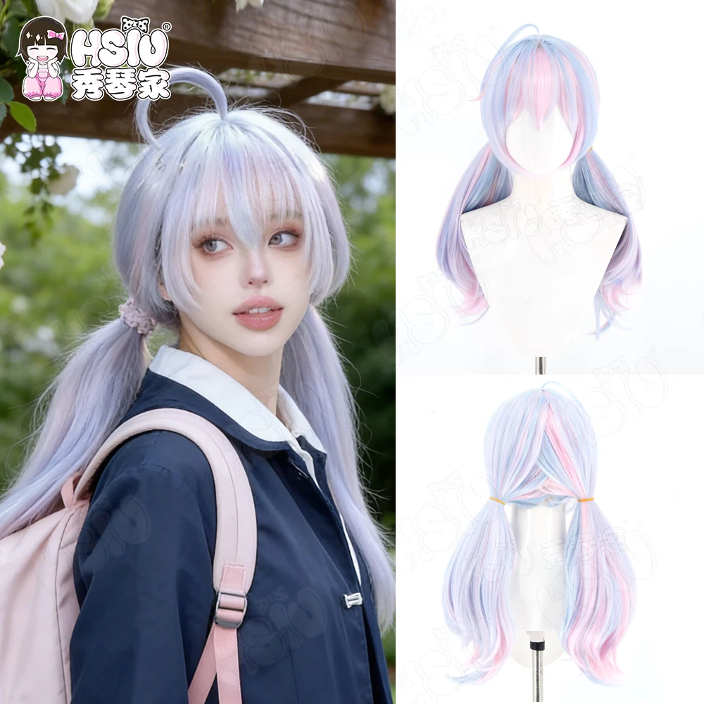 

Синтетический парик для косплея Узавы Рейсы «HSIU», 60 см, розово-голубой, длинный парик + сетка для парика, Game Blue Archive, парик для косплея Узавы Рейсы