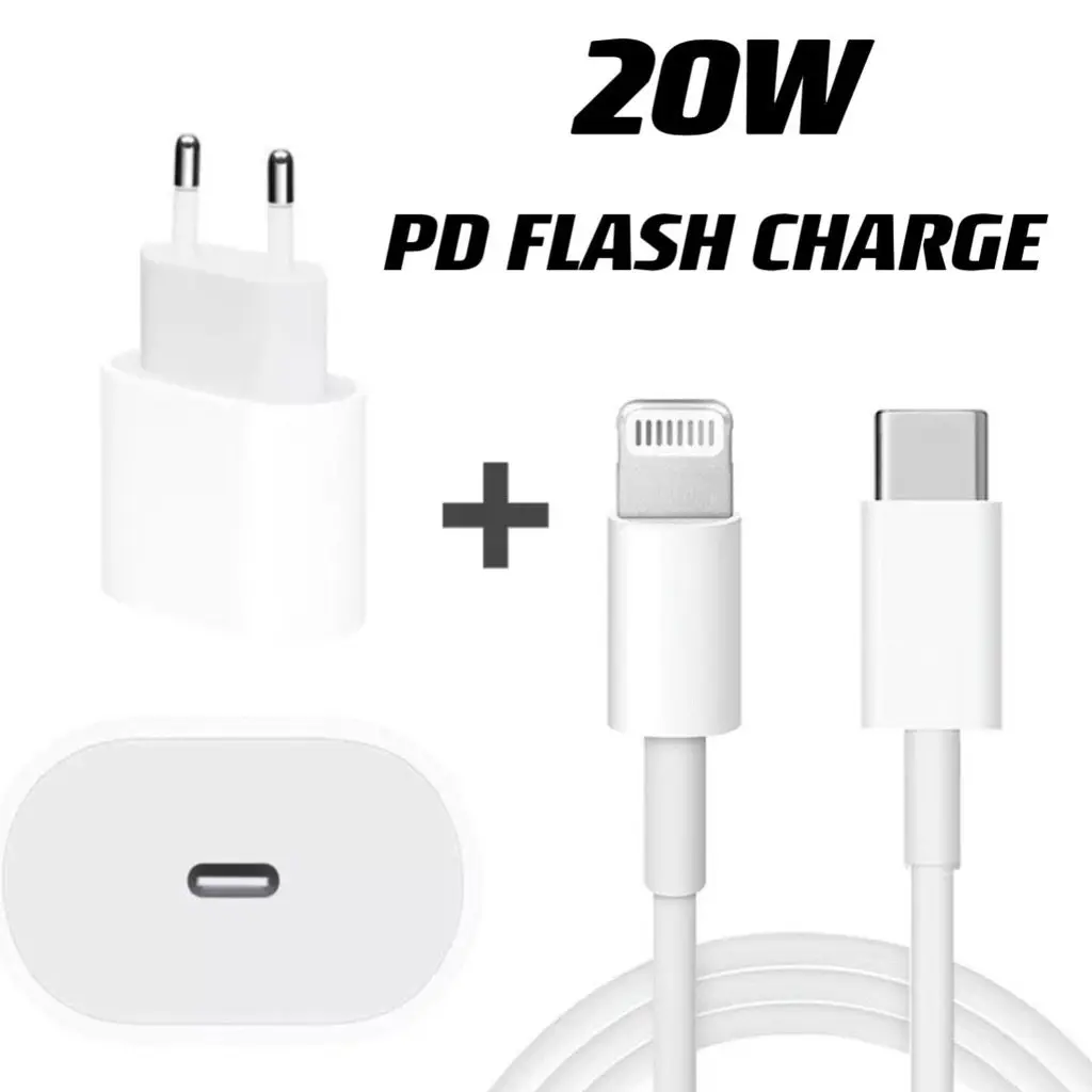 Carregador Fonte Adaptador de Energia 20w USB-Rápido Caixinha de Carregamento Turbo/Dados de 1m