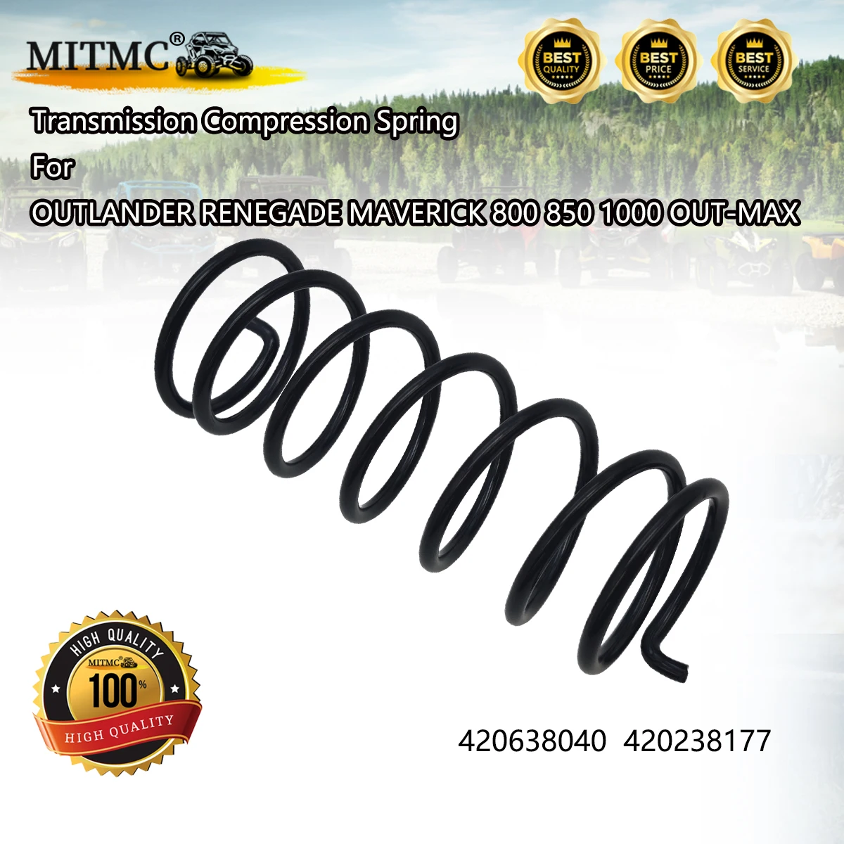 

Transmission Compression Spring For BRP OUTLANDER RENEGADE MAVERICK 800 850 1000 OUT-MAX ATV UTV CVT 420638040 420238177