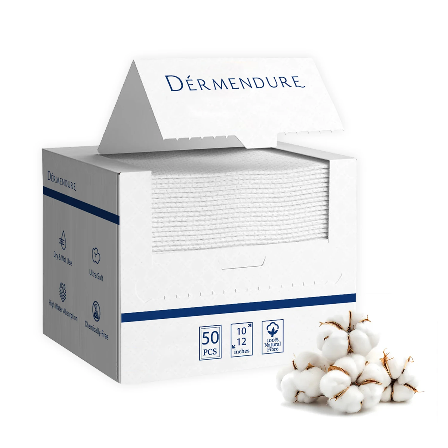 

Одноразовые полотенца для лица, сухие салфетки, 10''x12'', особо большие, 100% натуральные волокна, супермягкие - 50 шт.