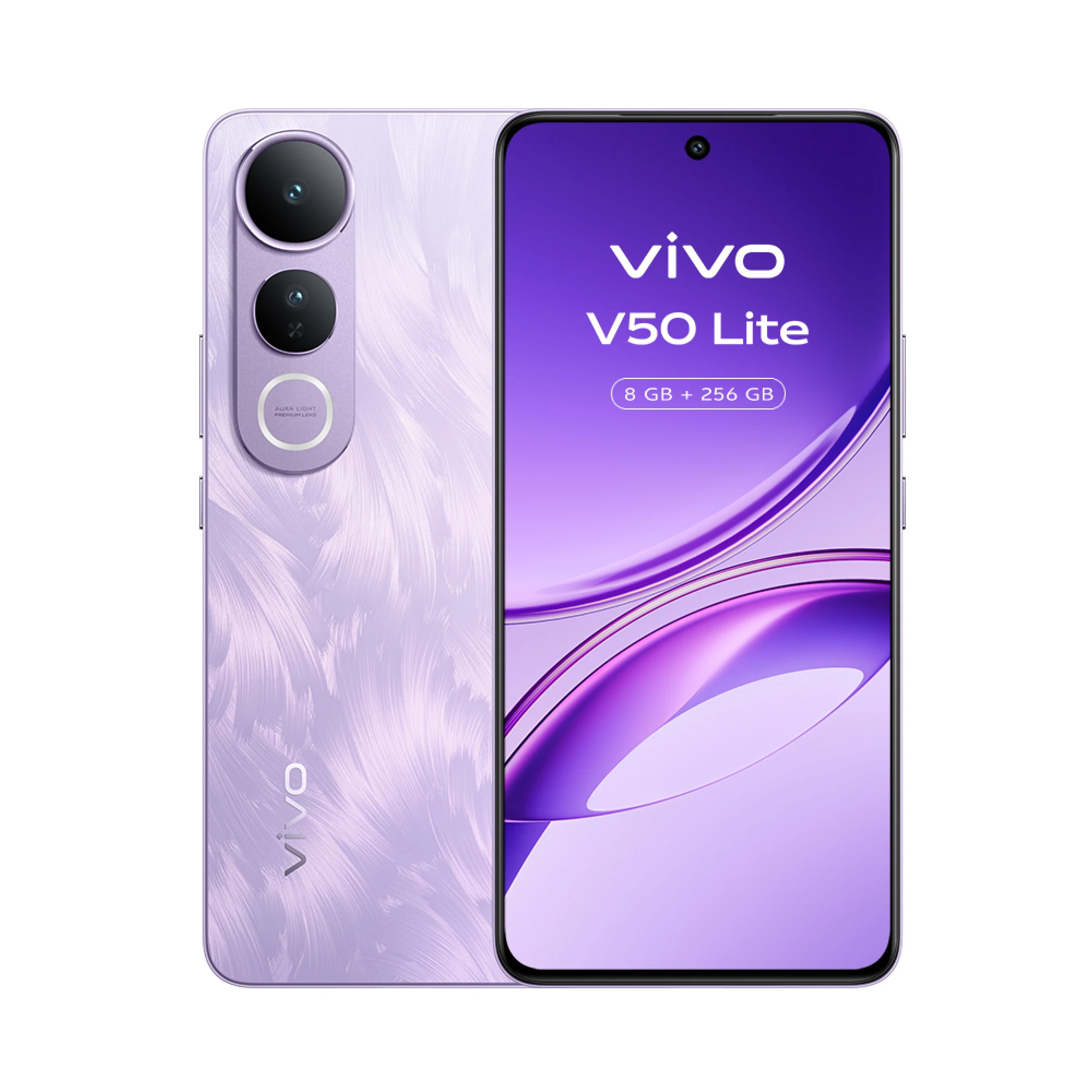 هاتف Vivo V50 Lite 4G، هاتف محمول يعمل بنظام Android مع 8 جيجابايت + 256 جيجابايت، 6.77 بوصة وشاشة P-OLED بألوان زاهية 120 هرتز، وكاميرا ثلاثية 50 ميجابكسل، وبطارية 6500 مللي أمبير في الساعة