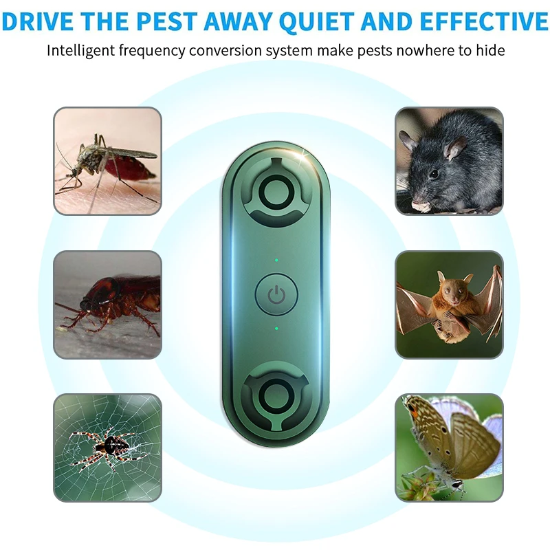 Efficient Electronic Ultrasonic Pest Control Repeller Portable Insect Repellent Mouse Insect Rodent Cockroach Repeller For Home