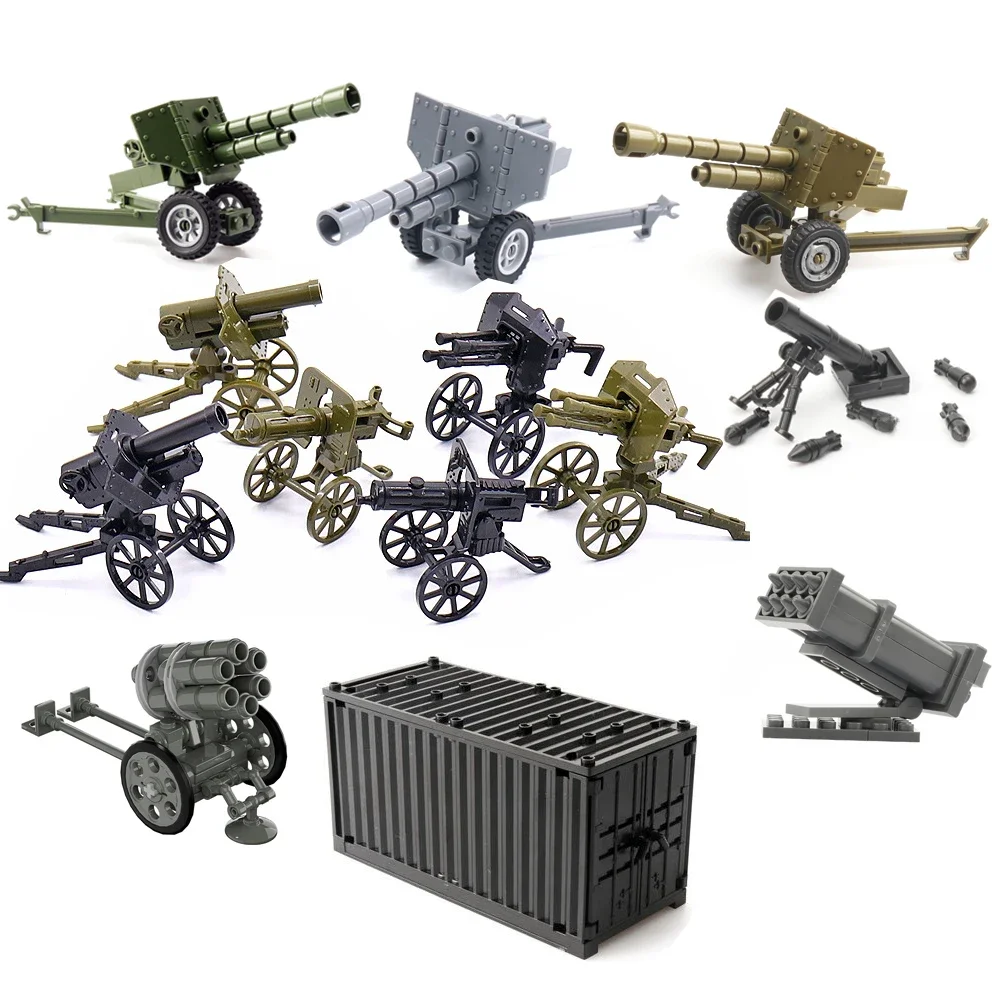 Guerre mondiale 2 MOC arme mitrailleuse lanceur de fusée blocs de construction ensemble bricolage WW2 SWAT soldat armée accessoires modèle jouets