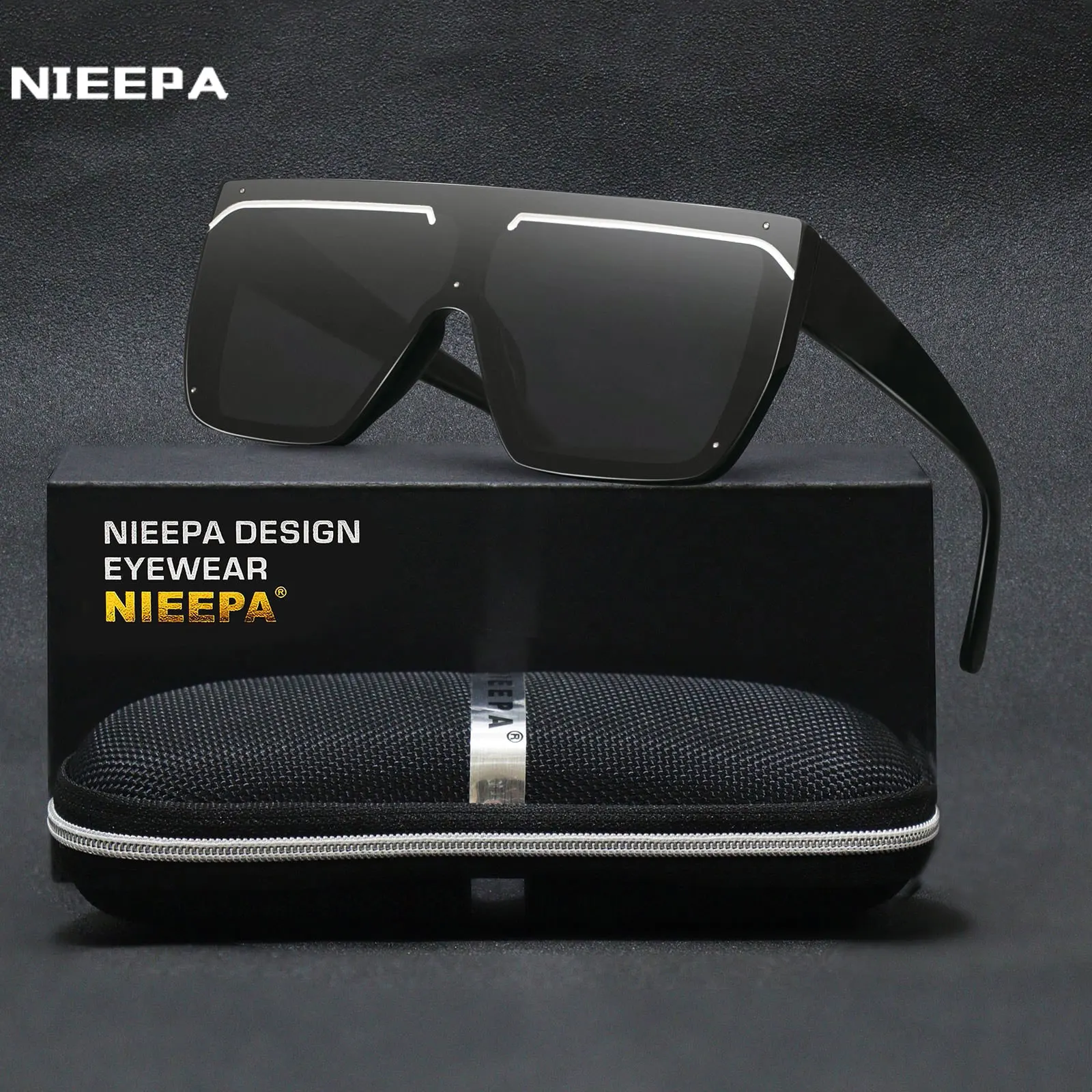 新しい大型フレームサングラスファッションヴィンテージスクエアシェード男性女性用-uv400-保護サングラス屋外運転眼鏡