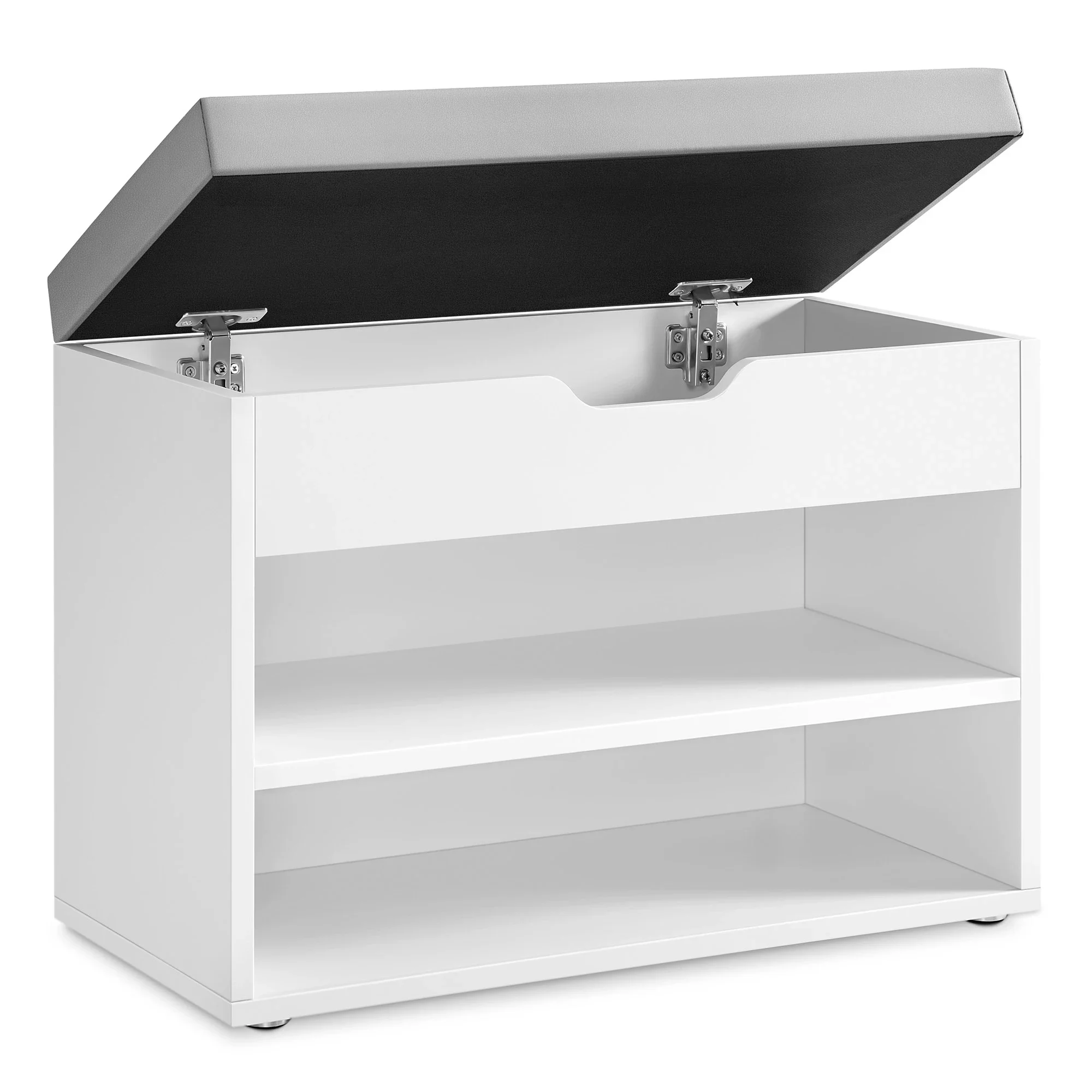 VASAGLE Schuhbank, Sitzbank, Schuhregal mit gepolstertem Kissen, Schuhorganizer mit 3 Ebenen, 30 x 60 x 44 cm, für Flur