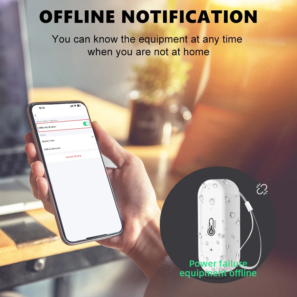 Waterproof Temperature Humidity Sensors IP65 Outdoor/ Indoor Smart Home Tuya Sensor Support Alexa Googe Assistant