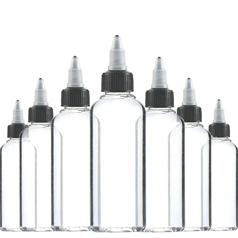 30 Stuks 30 Ml 60 Ml 100 Ml 120 Ml 150 Ml Plastic Lege Inkt flacon Twist Top Zwarte Cap Transparante Clear Fles Tatoeëren Accessoires
