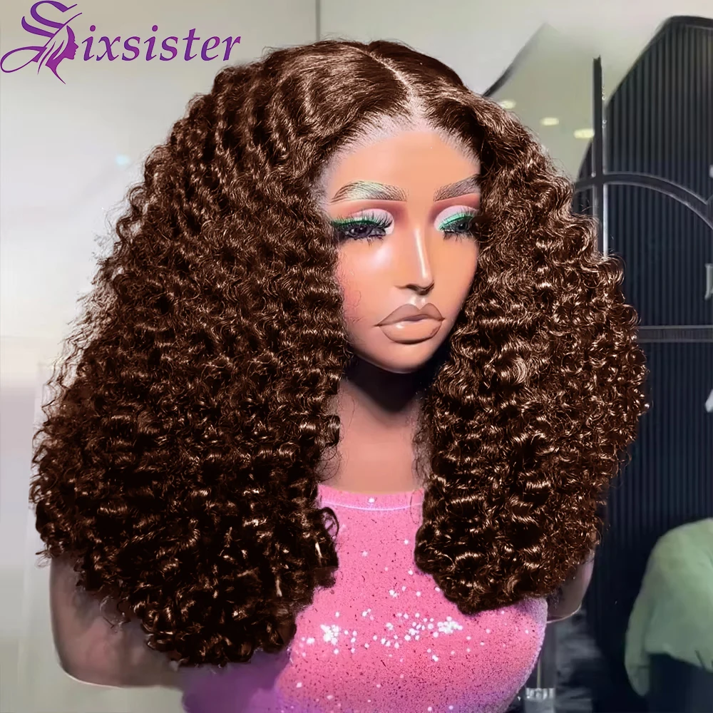 

Шоколадно-коричневый короткий парик Боб, человеческие волосы 13x4, глубокие вьющиеся волны, фронтальная часть, 4 цвета, плотность 200%, короткий парик Боб, естественная линия волос