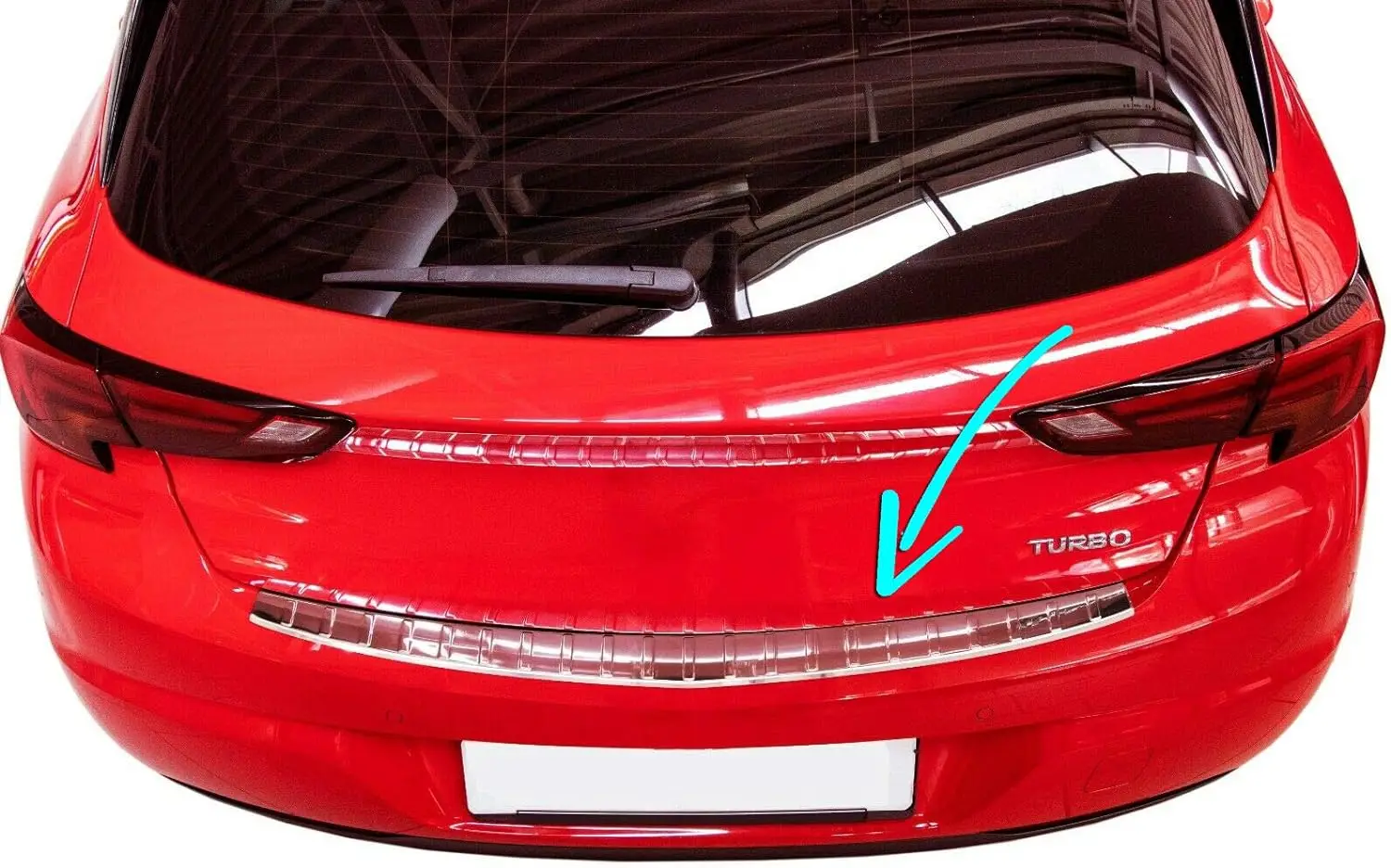 Protecteur de pare-chocs arrière en acier inoxydable chromé, protection pour bord de coffre cargo, massage pour OPEL ASTRA K HB, à partir de 2015