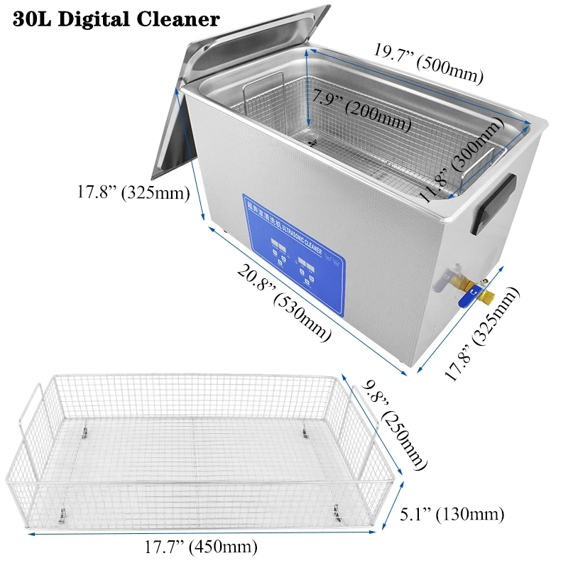 22L 30L US EU Plug Tabletop Digital Timer Ultrasonic Cleaning Machine Lab Ultrasound Heater Cleaner Home Dishwasher Fruit Washer