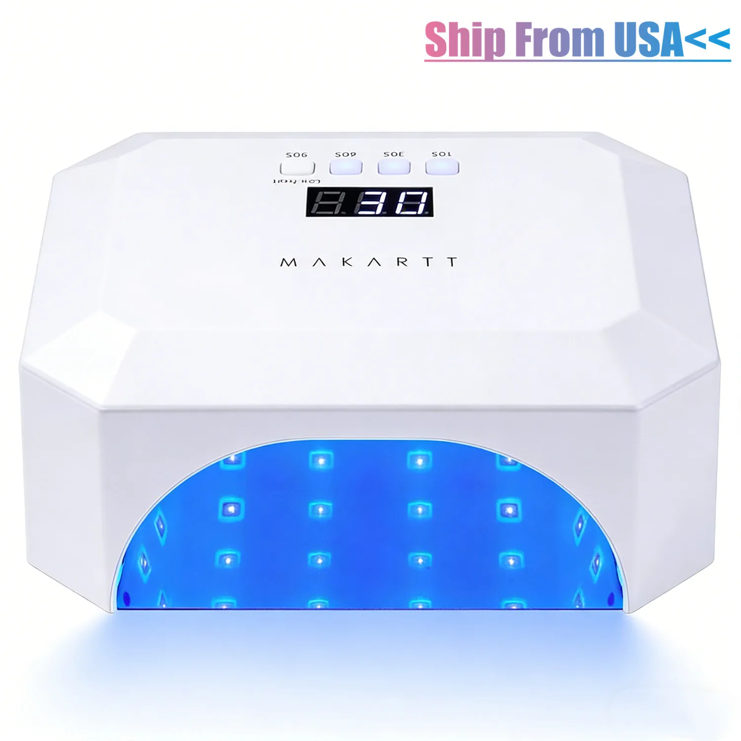 Makartt UV LED Nail Lamp for Nails Glue, UV Light for Gel Poliah Rechargeable Aurora 36W Gel Lamp with 4 Timers & Auto Sensor