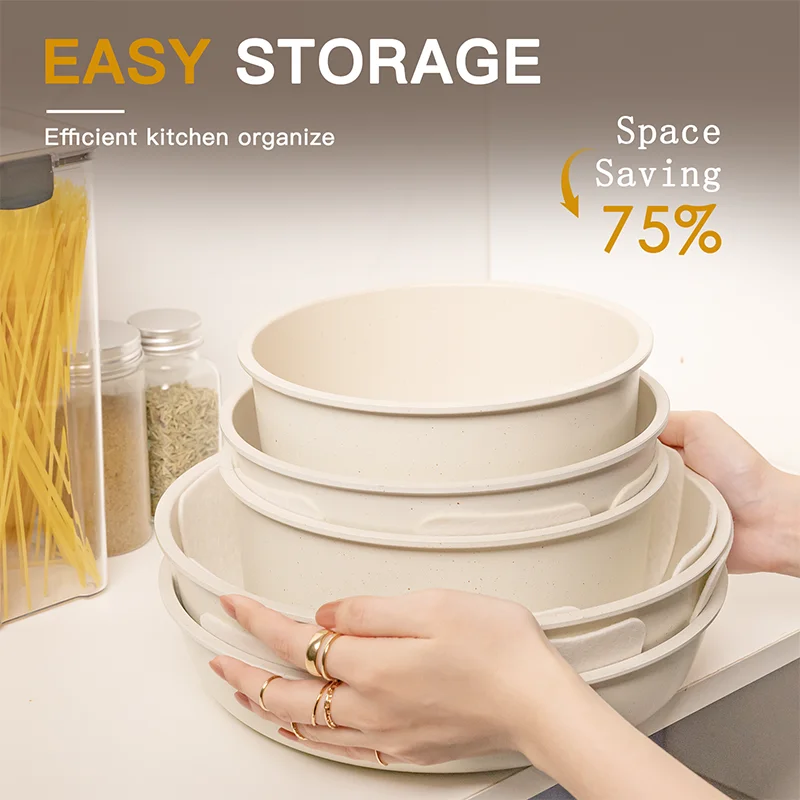 21-Piece White Ceramic Cookware Set 2