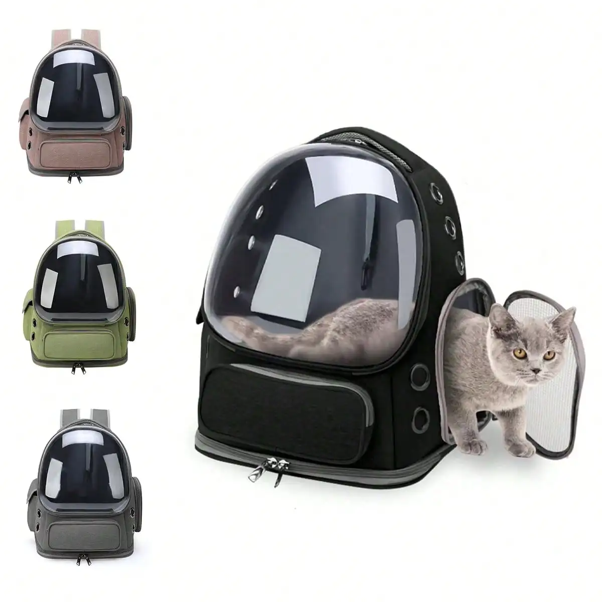 Sac à dos transparent pliable pour animaux de compagnie, pour chats et chiens, sac de voyage durable en tissu Oxford imperméable et respirant avec poche de rangement, mains libres pour petits et moyens animaux, cadeau