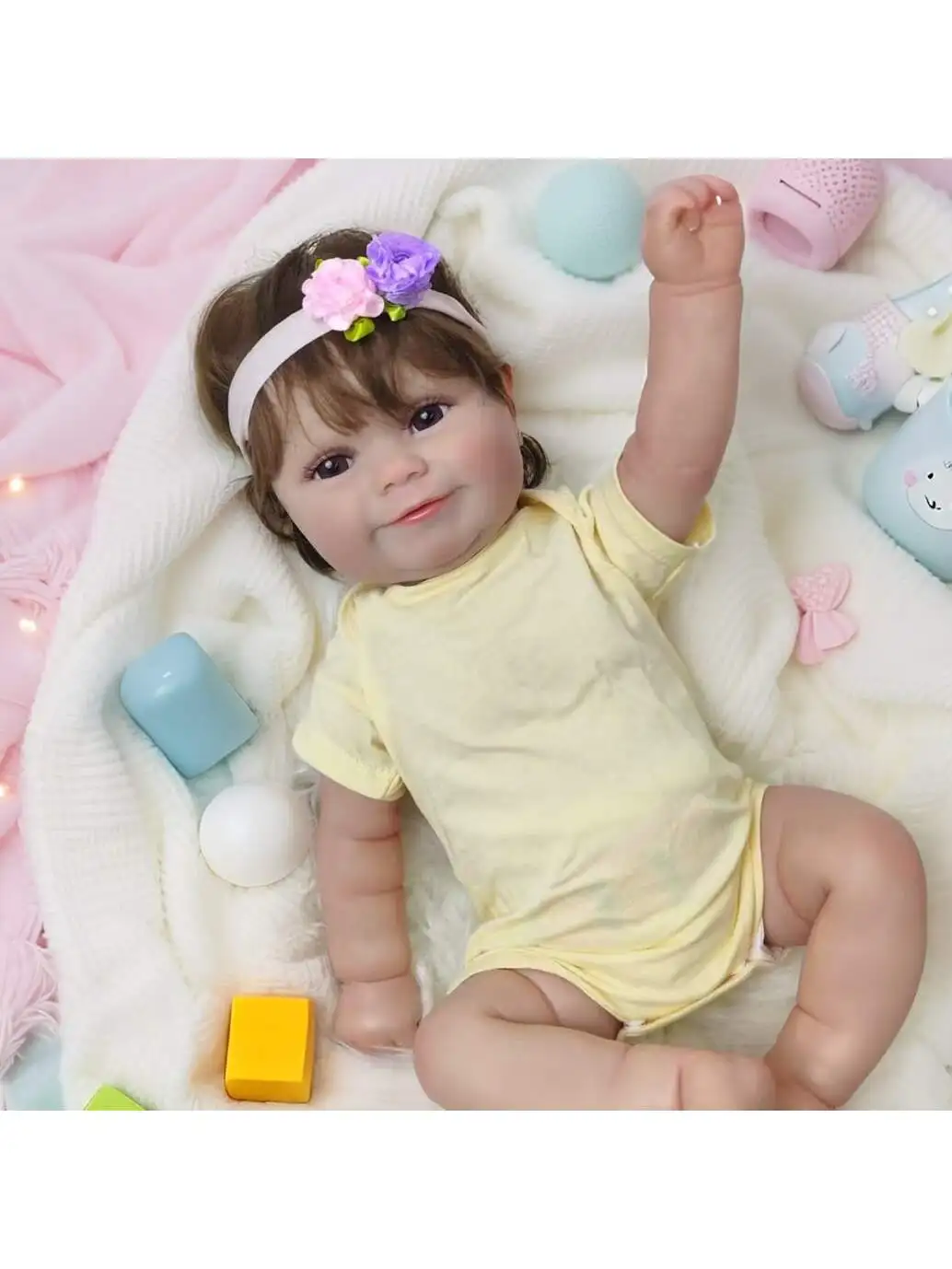 Lifelike Reborn Baby Dolls- 20Inch Cute Soft Vinyl Realistic Baby Doll,Poseable Real Life Baby Dolls(ONLY DOLL/NO ACCESSORES)