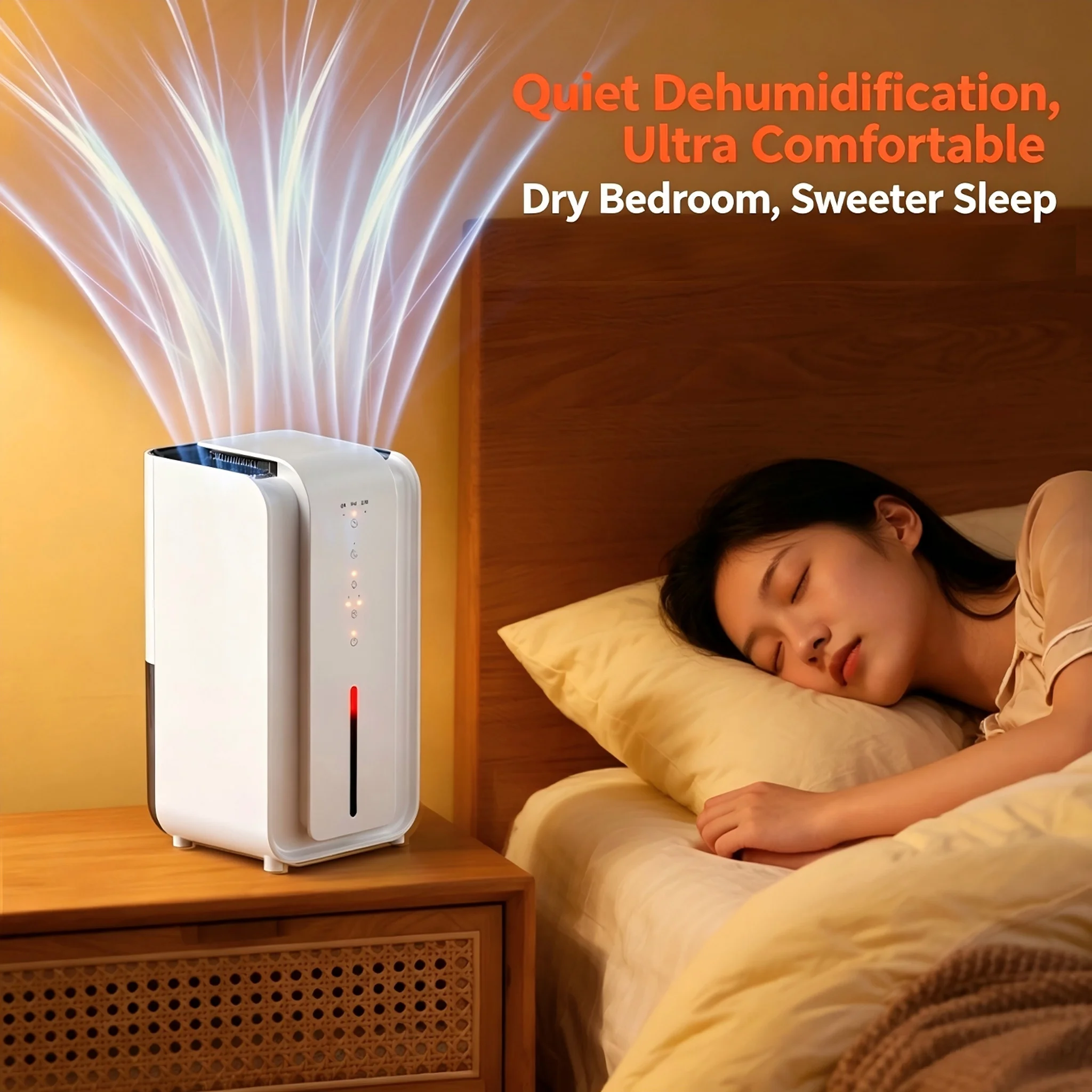 1500ml Intelligent Portable Dehumidifier with Moisture Absorbing & Mold Eliminator for Bedroom, Office Dampness Control