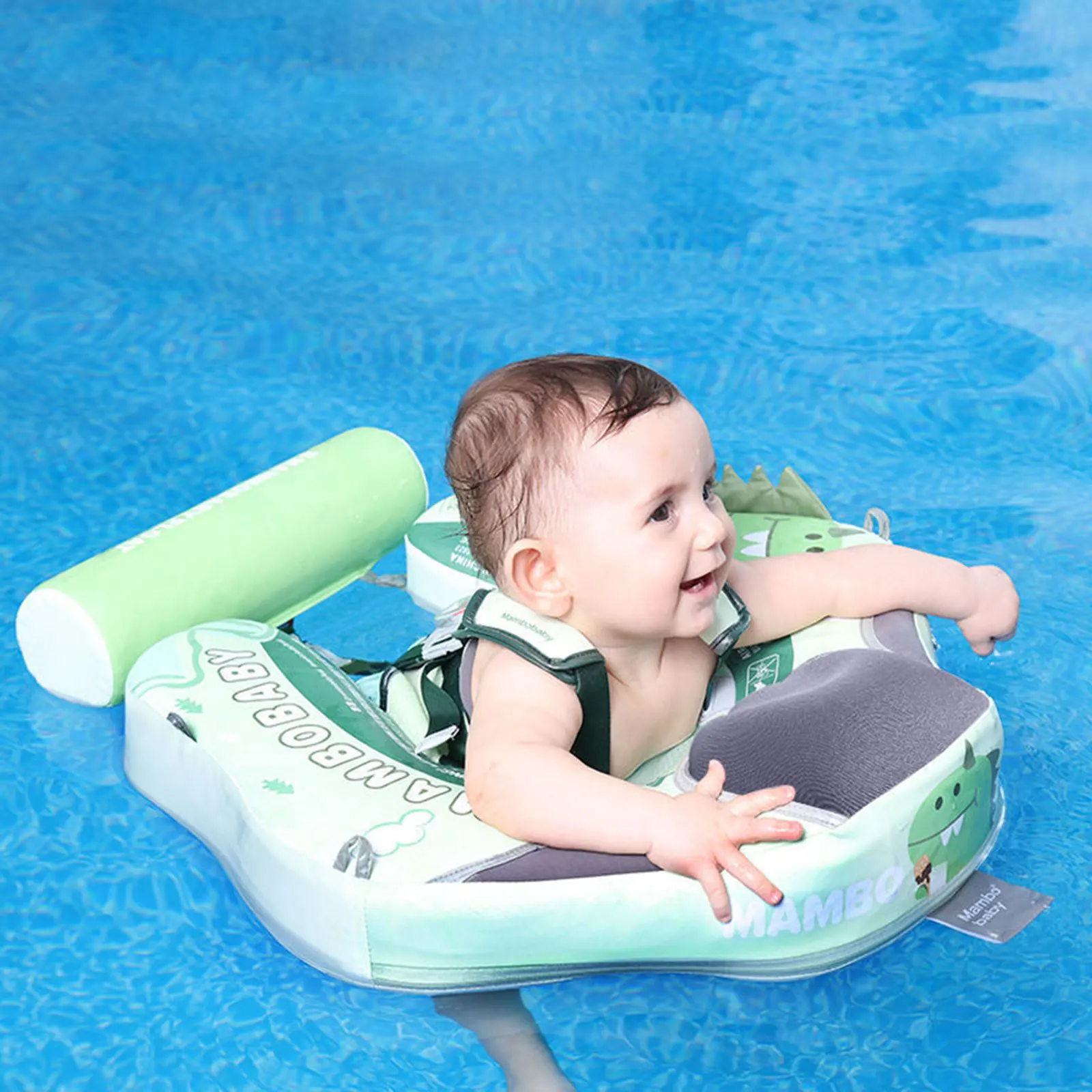 Baby Swim Float with Canopy Non Inflatable Soft Stable Infant Float for Pool Indoor Outdoor Summer Baby Waist Safe Float
