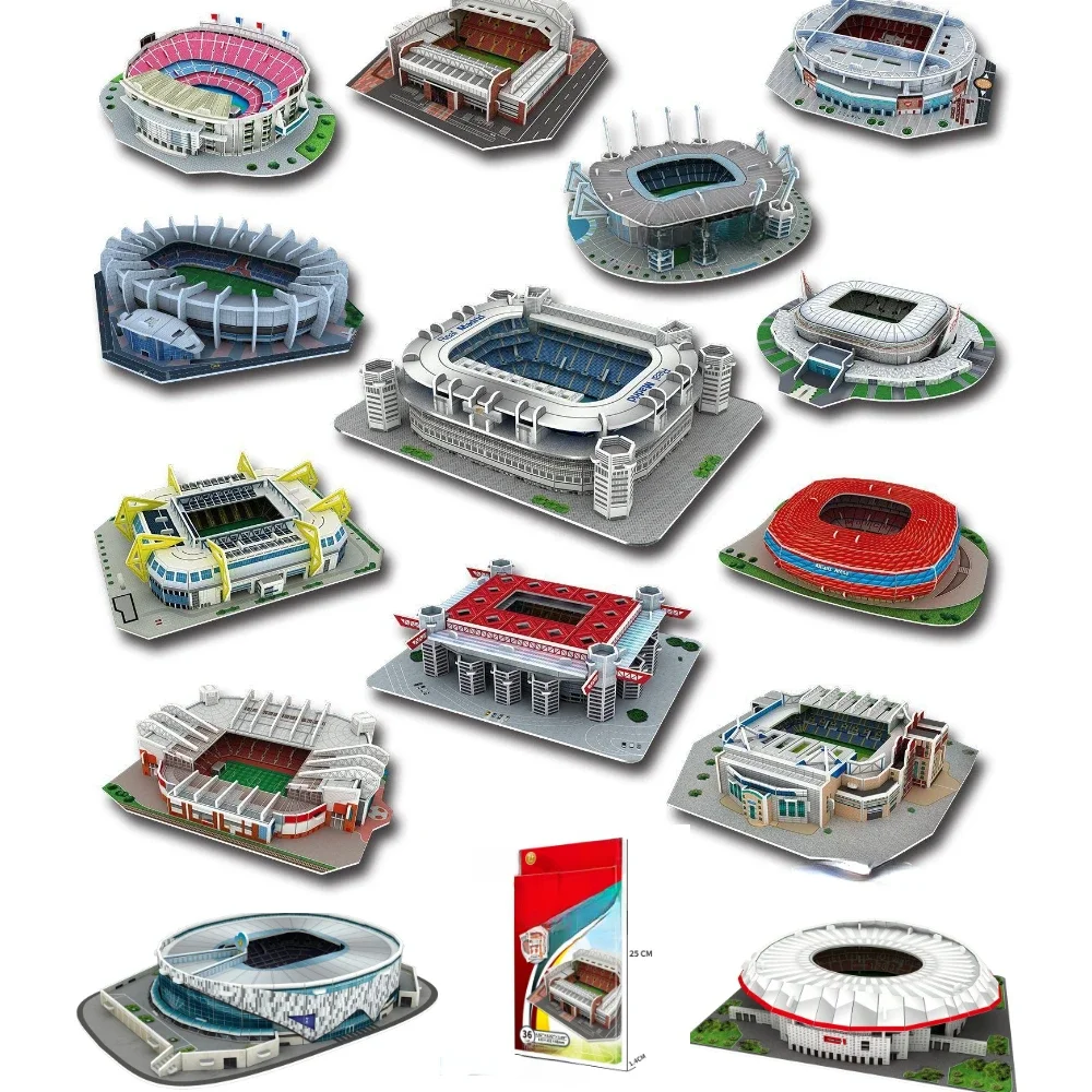3D Paper Stadium Puzzle Model, Mentalism Fãs de Futebol para lutar com sua equipe da casa, Modelo