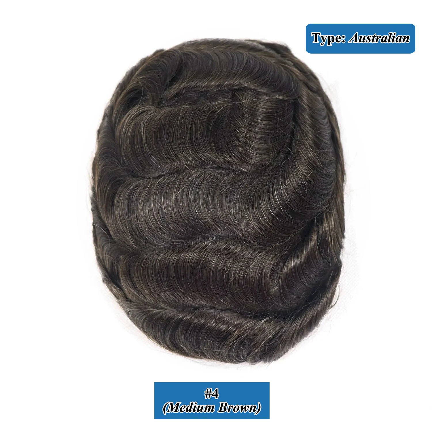 Men's Realistic Toupee 100% Human Hair Replacement