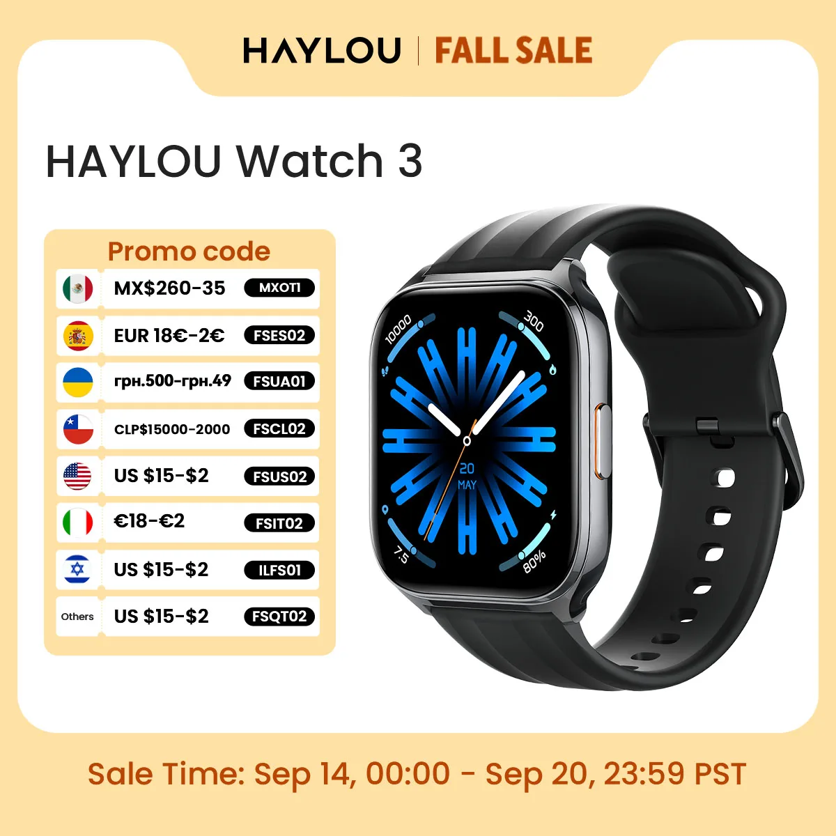 HAYLOU Watch 3 Voice Calling Smartwatch 1.85'' AMOLED Screen 24h Health Monitoring 150+ Sports Modes Smart Watch 1ATM Waterproof