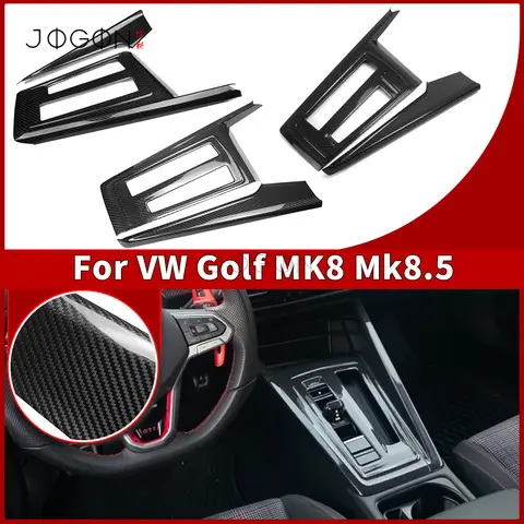 RHD&LHD For VW Golf 8 MK8 GTE GTI GTD 2020-2025 Real Carbon Fiber Car Interior Center Gear Shift Panel Button Frame Stick-on