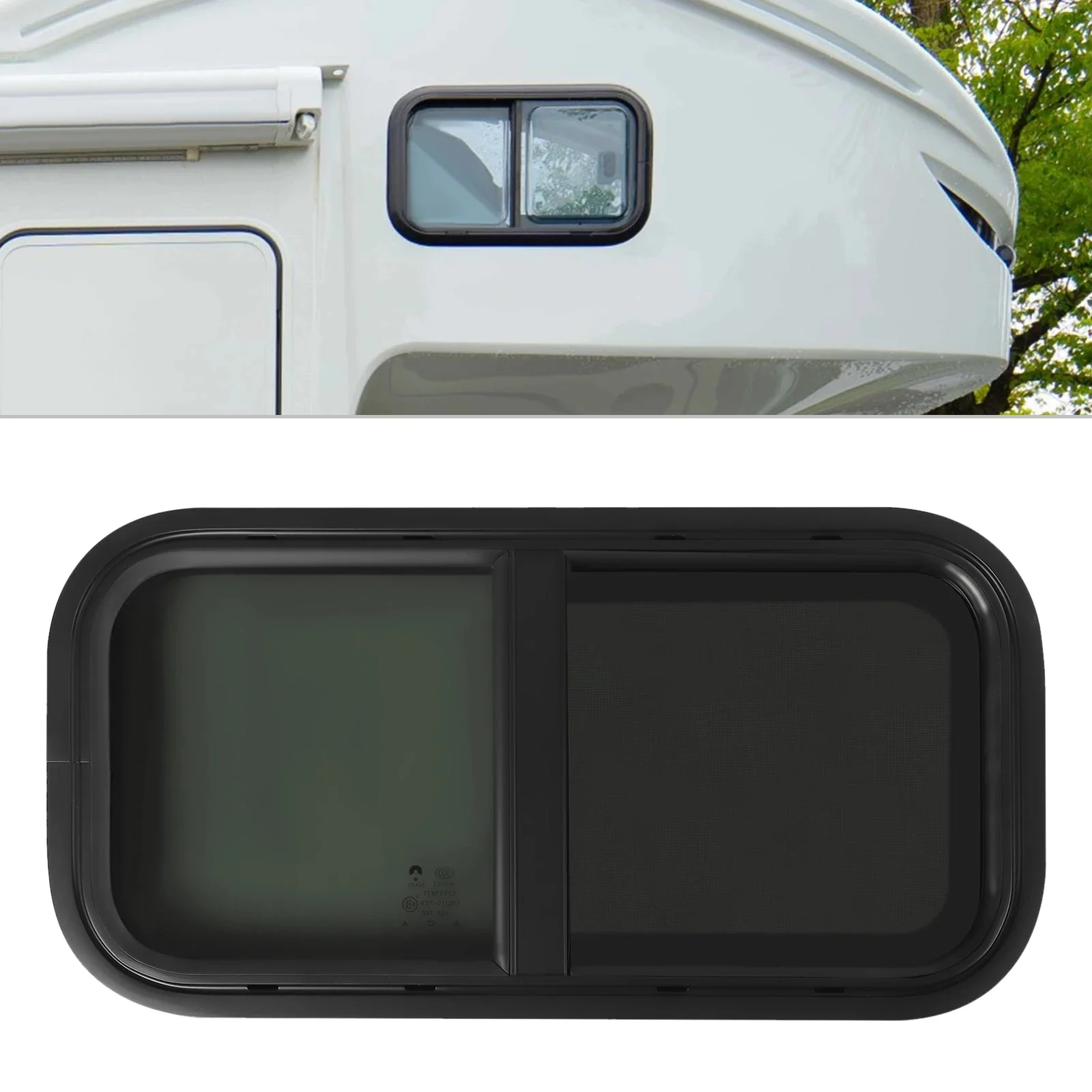 700*400mm/600*300mm RV Raam Caravan Zijruit Caravan Etalage Camper Raam insectenbescherming - afbeelding 2