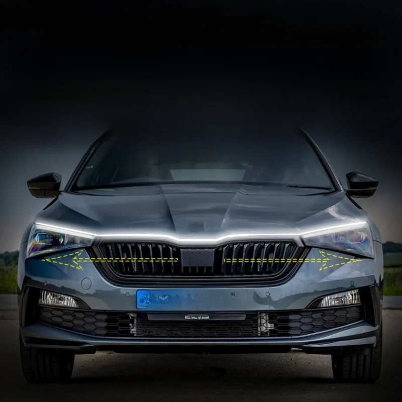 1 sztuk samochodów LED Scan począwszy światła do jazdy dziennej DRL dla Skoda Scala 2018-2024 uniwersalne elastyczne lampy dekoracyjne — zdjęcie 2