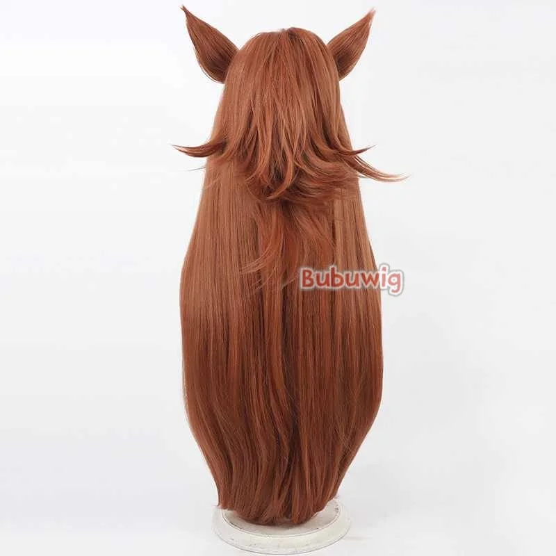 Bubuwig Synthetic Hair Bubble Gum Fellow Cosplay Wigs Game Uma musume: Pretty Derby 90cm Long Mixed Brown Wig Heat Resistant 5