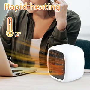 AOFEN Compact Space Heater, 2 Seconds Fast Heating, Portable Electroceramic PTC Heater, Silent Operation with Overheating and Tipping Off Protection, Indoor Office, Bedroom, Small Living Room or Deskt image 4