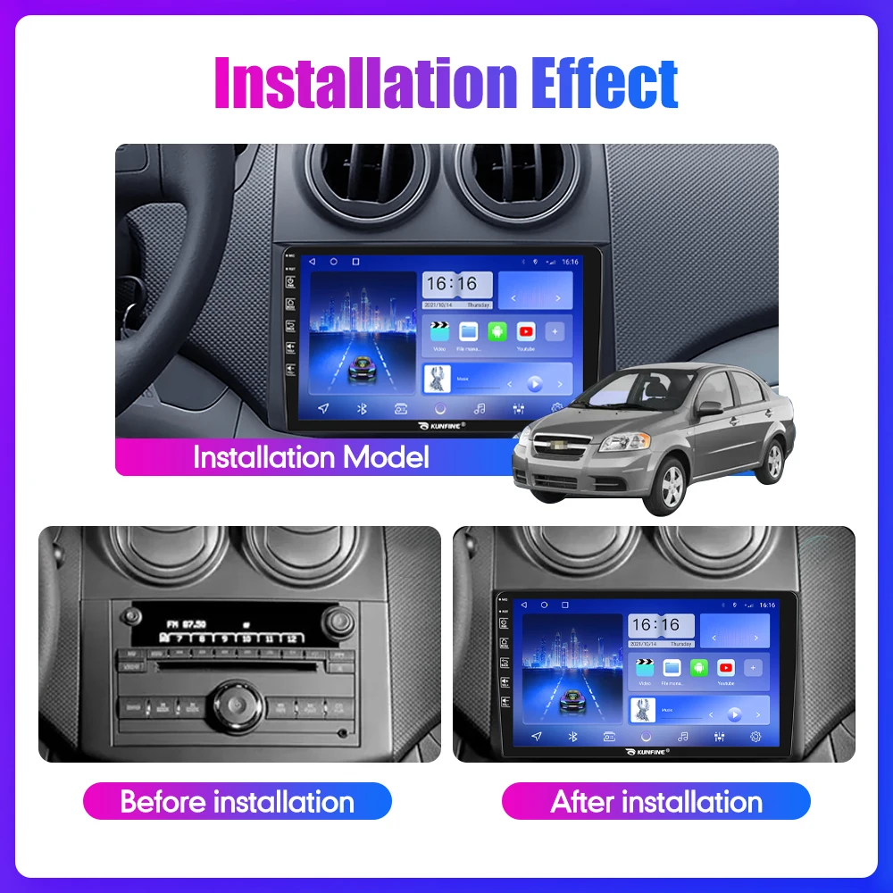 2Din Android 13 Car Radio for Chevrolet AVEO T250 Lova 2006-2012 Multimedia Player Carplay Auto Auto Navigatore Stereo Head Unit