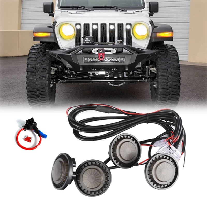 

Передняя решетка TRD стильная ксеноновая белая лампа для Jeep wrangler JK JKU, в комплект входит дымовая крышка