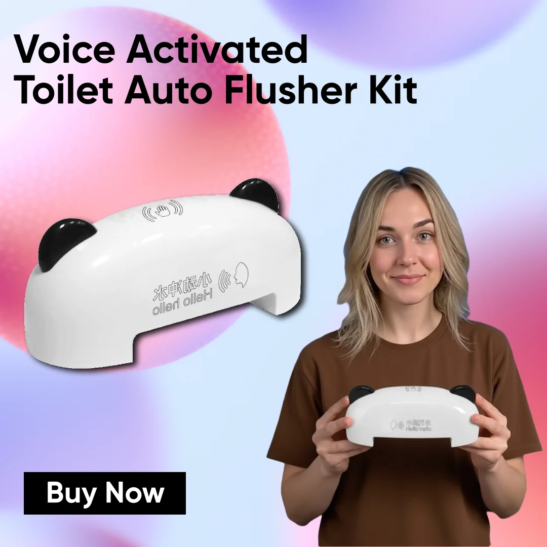 

Touchless Toilet Flusher with Voice Control Automatic Toilet Flushing Device Waterproof Type C Charge for Hotel Home Office Use