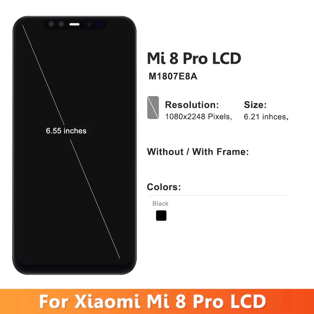 Bloc écran tactile AMOLED de remplacement, 6.21 pouces, pour Xiaomi Mi 8 Pro, M1807E8A, Mi 8 Explorer, original