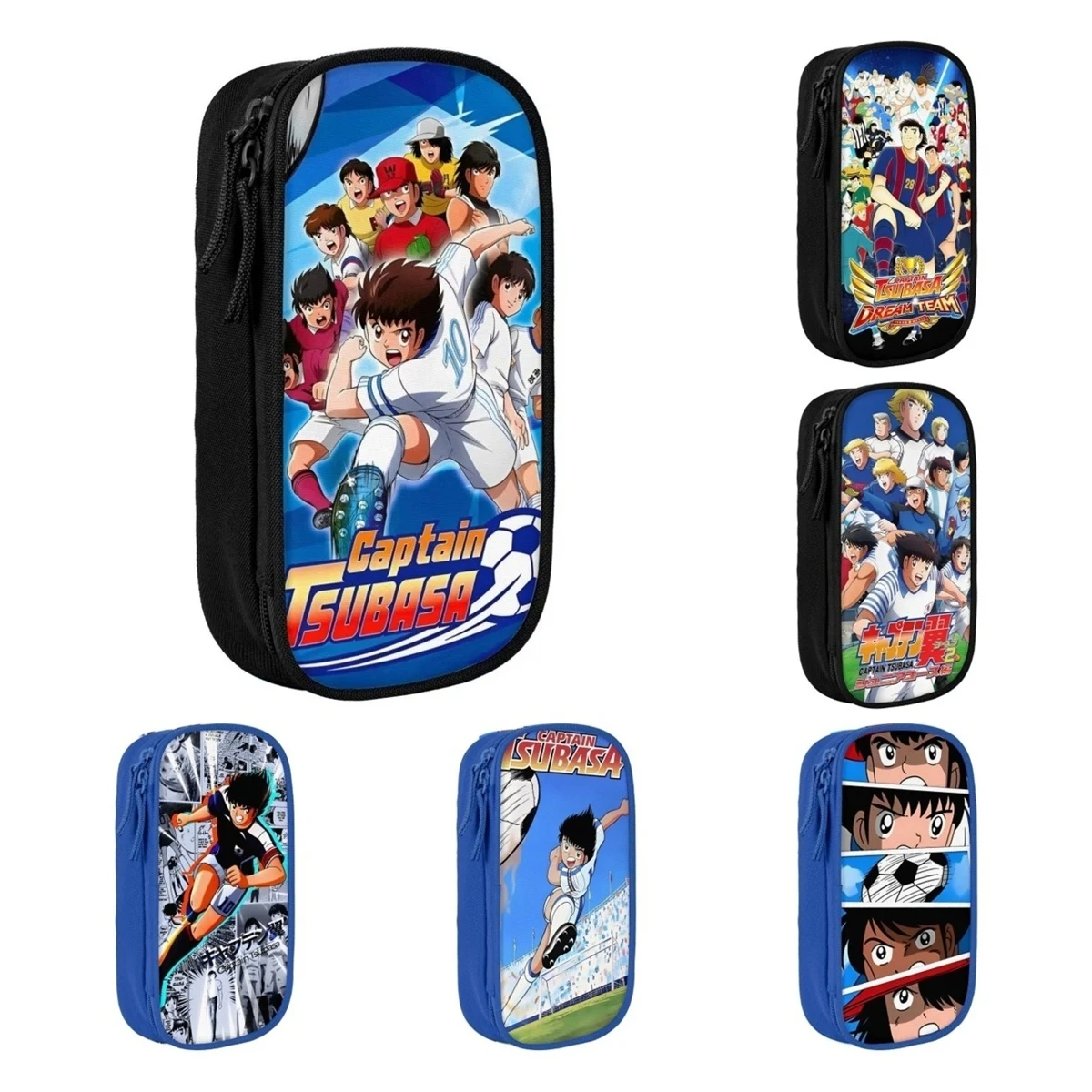 

Japan Football Manga 90s Anime Pencil Case Captain Tsubasa Pencil Pouch Pen Holder Kids Bags Students School Gifts Stationery