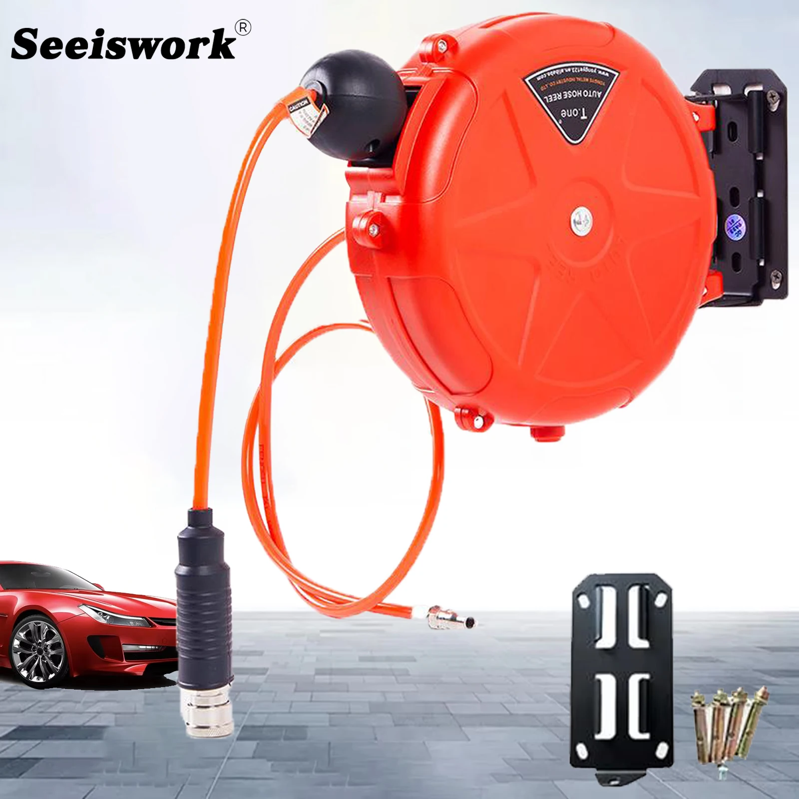 حامل أنابيب المياه بكرة خرطوم قابلة للسحب أوتوماتيكية بطول 10 أمتار لسقي الحديقة وغسيل السيارات بكرة أنابيب المياه ذات الضغط العالي