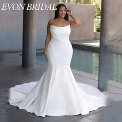 Evon mariée élégante sirène robe de mariée grande taille sans manches satin robe de EVON BRIDAL-Robe de Mariée Sirène Élégante, Grande Taille, Sans Bretelles, en Satin, pour Patients, Quelle que soit la Tenue Éducative