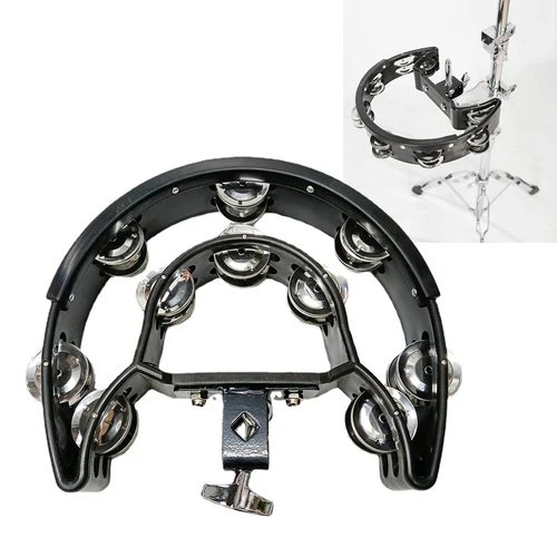 Imagen 2 del producto Platillo Hi Hat Drum Set Pandereta con perno de ojo de montaje, pandereta Hi Hat campana expandible sonajero abrazadera en soporte para platillos de tambor