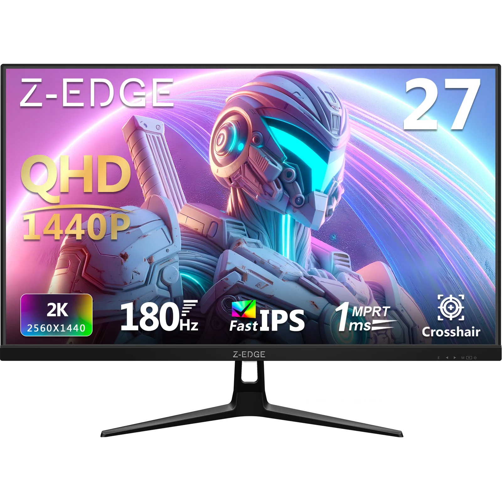Z-EDGE 27-Zoll-Gaming-Monitor 180Hz 2K (2560 x 1440) QHD, 16:9 Fast IPS, 1ms MPRT, 1,07 Milliarden Farben, 94% DCI-P3, HDR10, FreeSync 350cd/m² Helligkeit, Flimmerfrei & Blaulichtfilter,